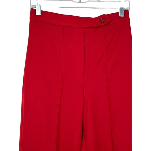 Vintage Miss Today Red 100% Polyester 70s Front Crease Pants Bottoms Size 10 - Picture 2 of 9